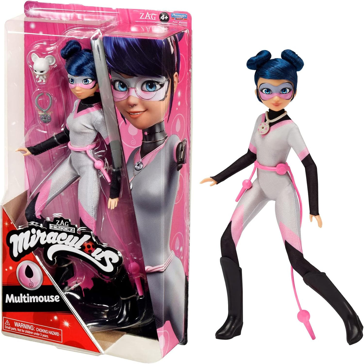 Miraculous Catarina and Cat Noir Toys Multimouse Fashion Doll | Muñeca articulada de 26 cm con Accesorios Kwami | Figura de superhéroe | Muñecas Bandai