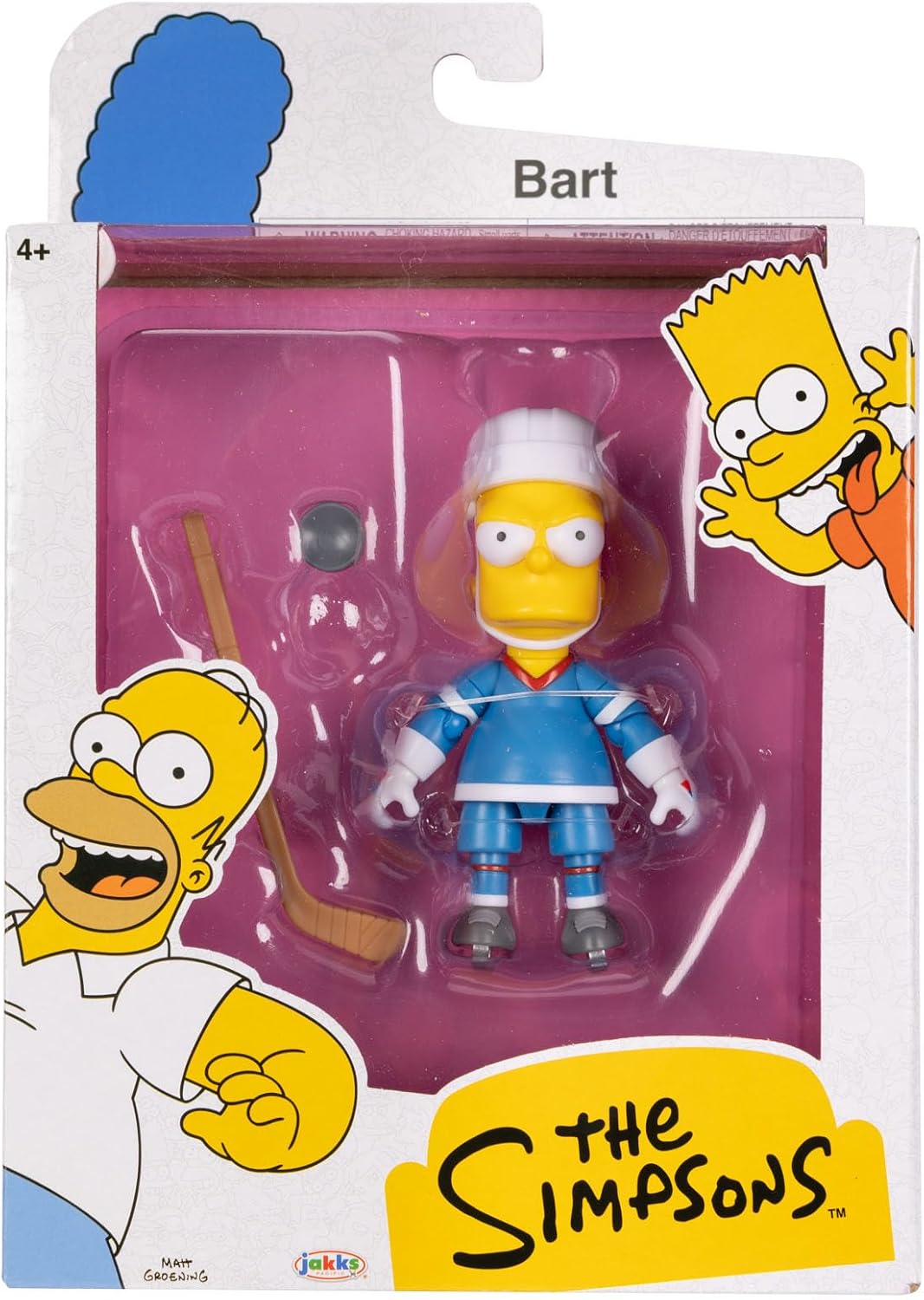 The Simpsons - Cifras de acción de Hockey de 5 Pulgadas con Palo de Hockey y Disco