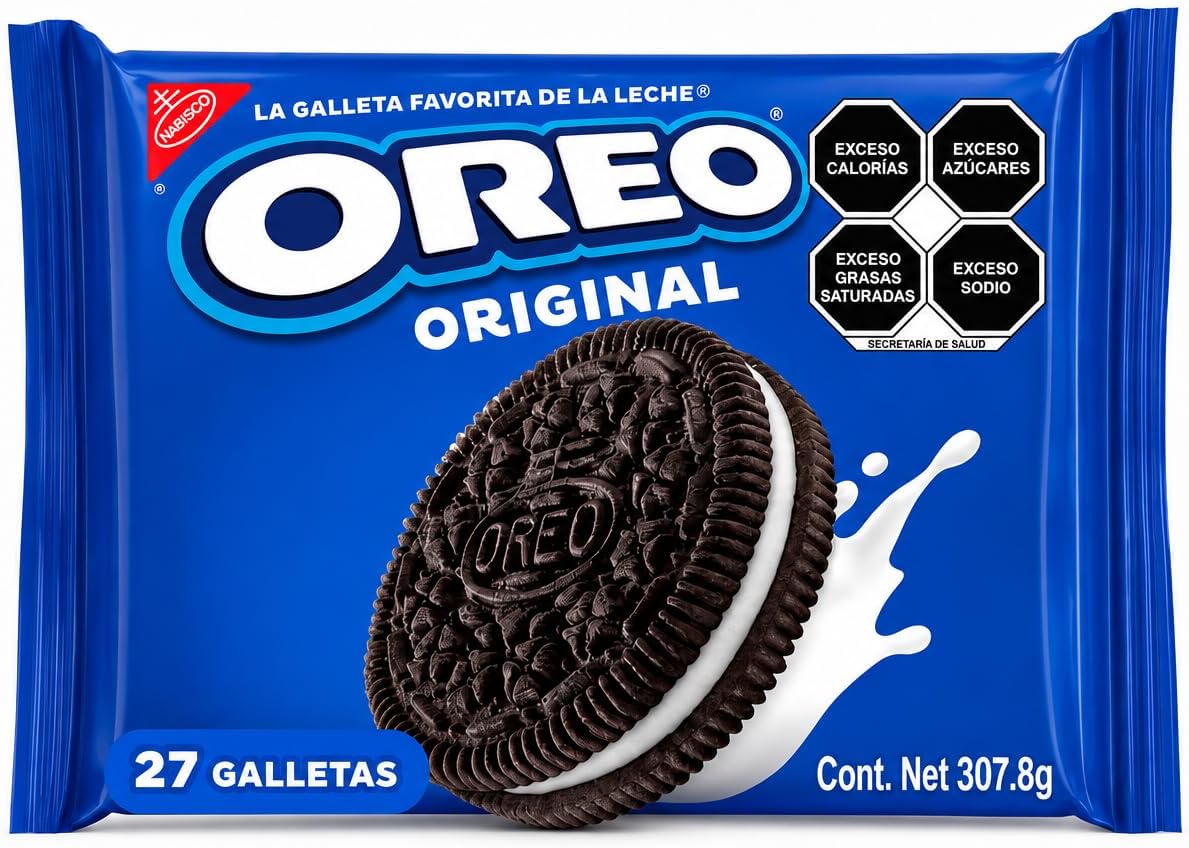 OREO Galletas Original charola con 27 Galletas, 307.8 g