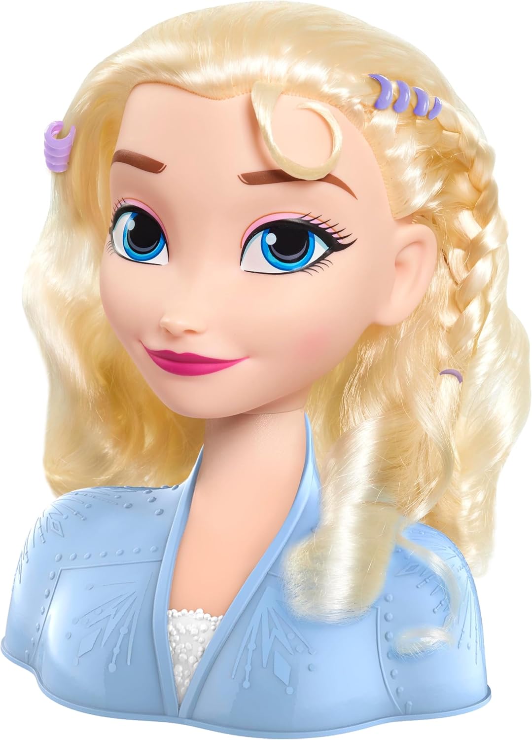 La Cabeza para Peinados Elsa de Frozen 2 de Disney Incluye Accesorios para Ponerse en el Pelo y Compartir, Pelo Rubio, Juguetes para niños a Partir de 3 años de Just Play
