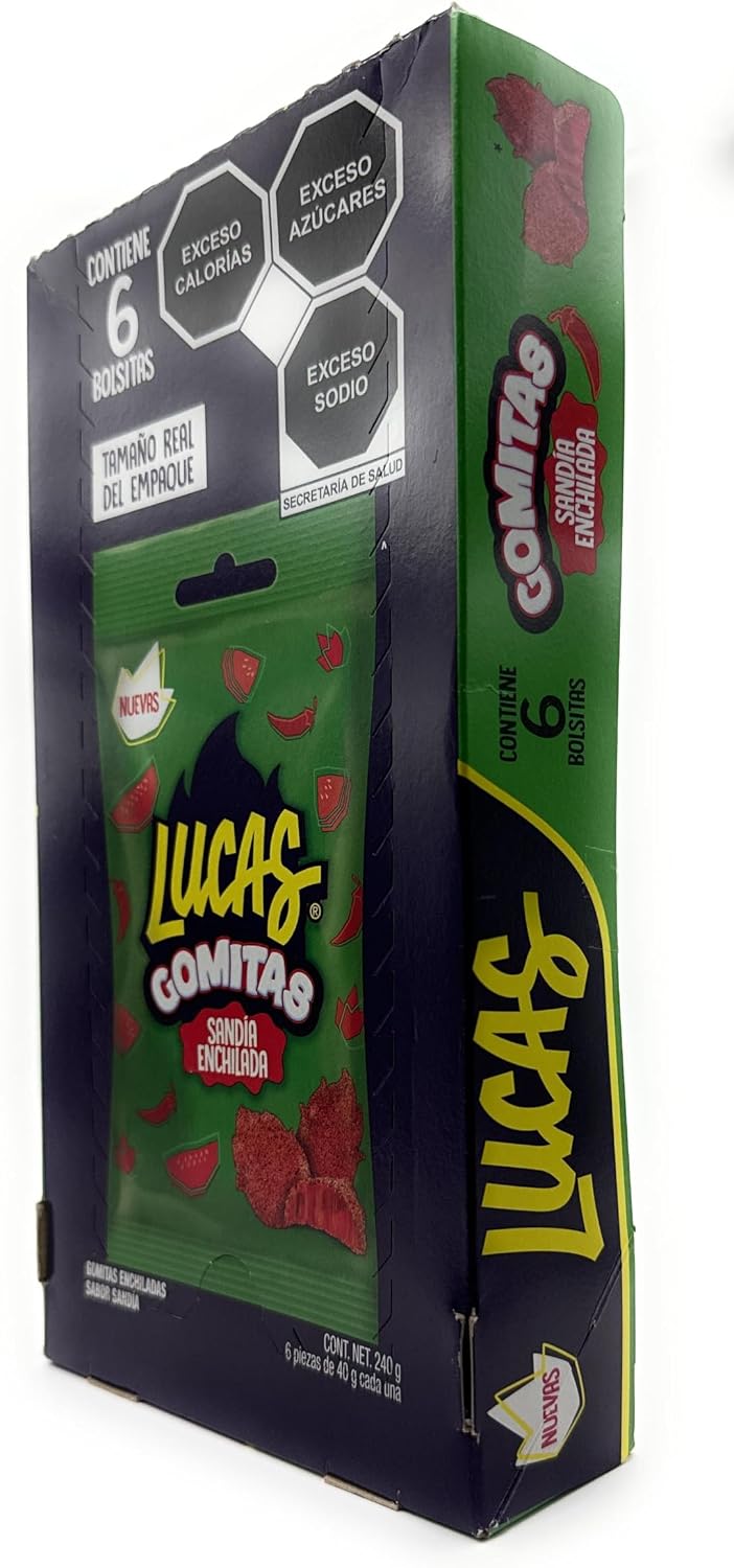Mars Lucas Gomitas Sabor Sandia Enchilada 6 Bolsitas (240g)