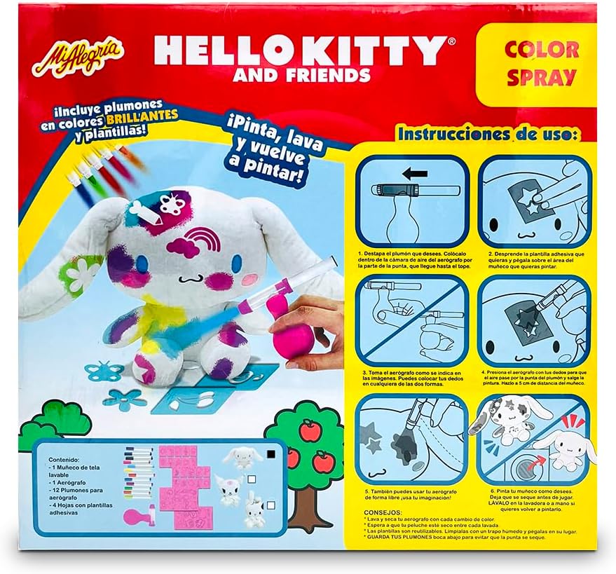 Ult Peluche Premium Kuromi para Pintar Color Spray Hello Kitty y Amigos
