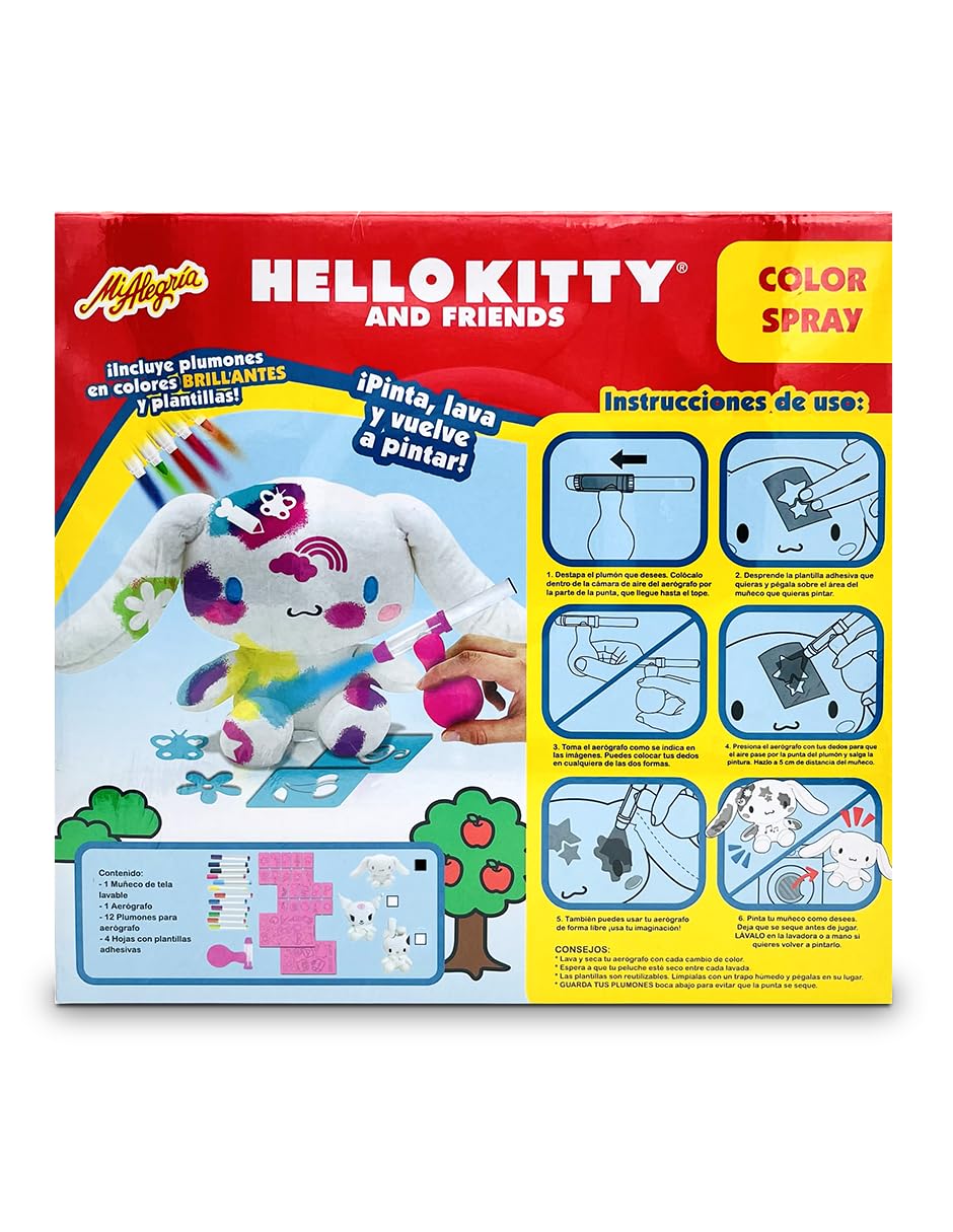 Ult Peluche Premium Cinnamoroll para Pintar Color Spray Hello Kitty y Amigos - imagen 3