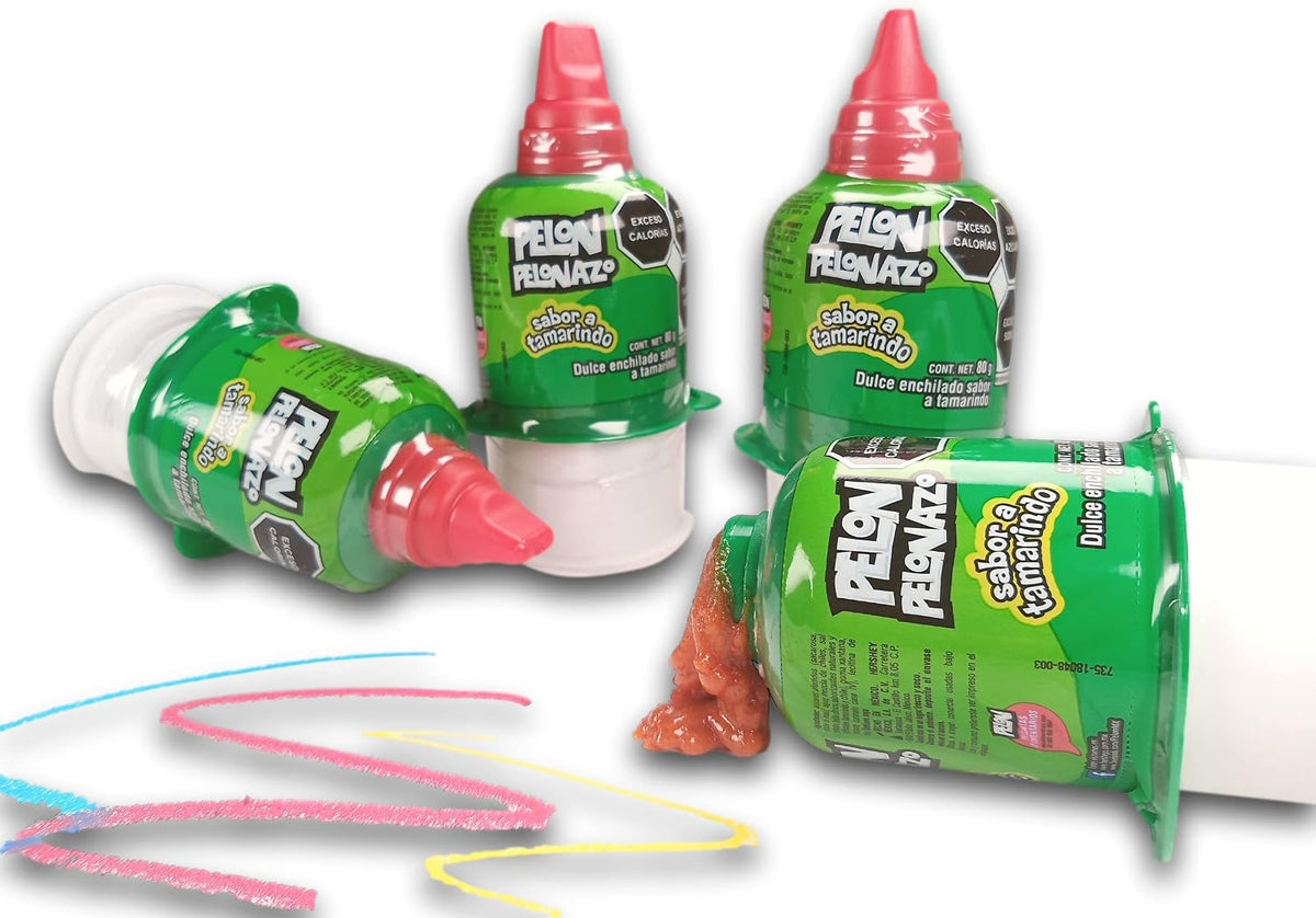 PELON PELONAZO - PELON PELO RICO GRANDE - DULCE ENCHILADO SABOR TAMARINDO - 4 PIEZAS, 80 g (Paquete de 4)