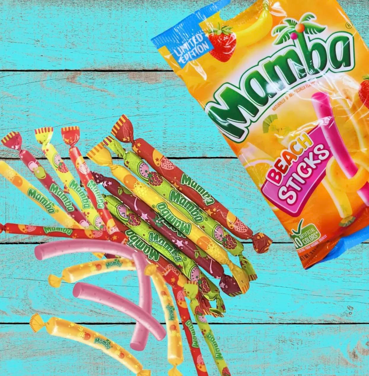 Mamba Beach Sticks Edición Especial Dulces Masticables de Frutas, 180g - imagen 3
