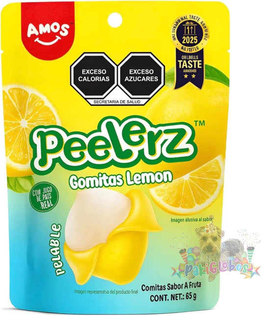 Amos Gomitas de Limon Peelerz Pelables, Dulces, 65G, Amos, SUGAR_CANDY, Surtido, Paleta, 1 Unidades, Dulces Navideños, Tutsi