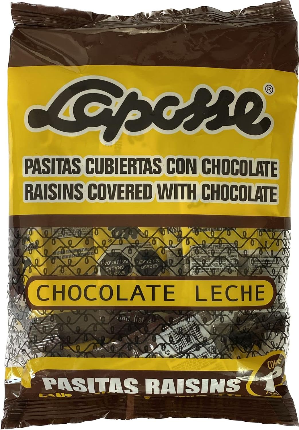 Pasitas cubiertas de chocolate Laposse 12 pack