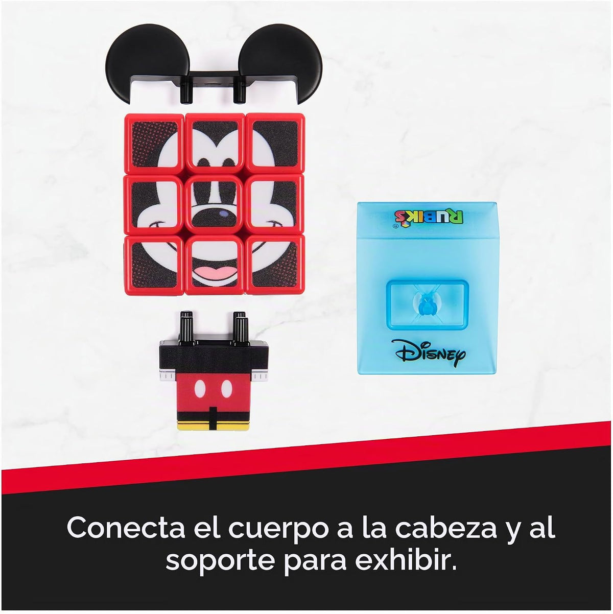 Spin Master Cubo de Rubik's Mickey Mouse Disney Cuber, Juguete Relajante Coleccionable de Disney, 3x3, Plástico, Twisty, 1 Count, A Partir de 8 Años
