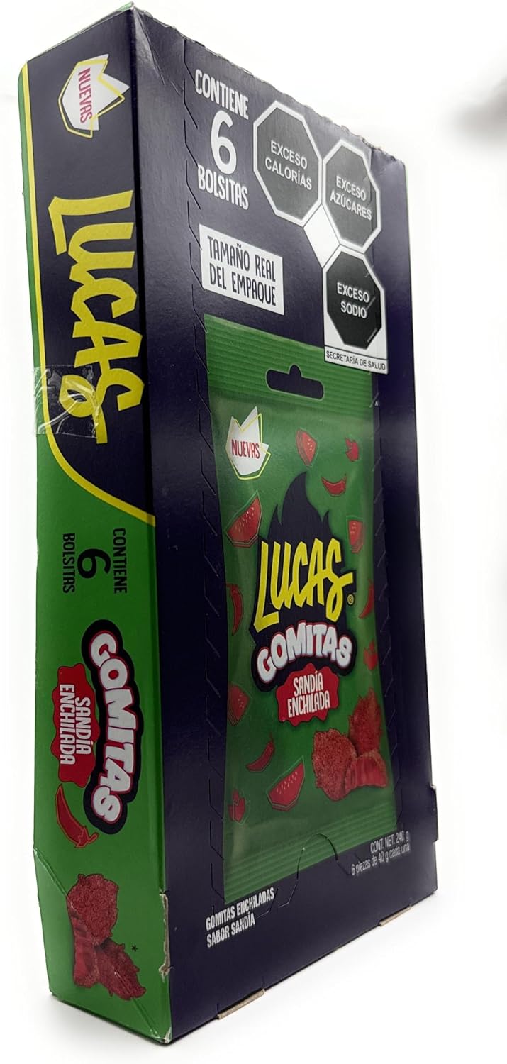 Mars Lucas Gomitas Sabor Sandia Enchilada 6 Bolsitas (240g)