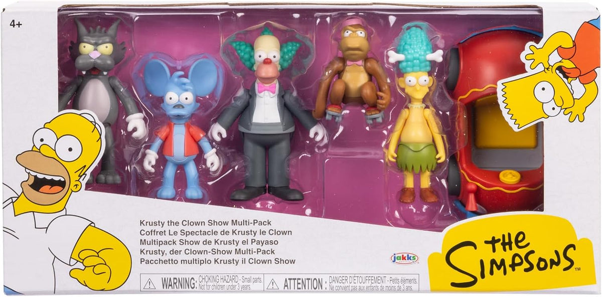 Jakks Pacific - The Simpsons Multipack de Figuras 2.5″ Krusty The Clown Show – Set Coleccionable con Personajes Icónicos para Fans y Niños 4+ Años