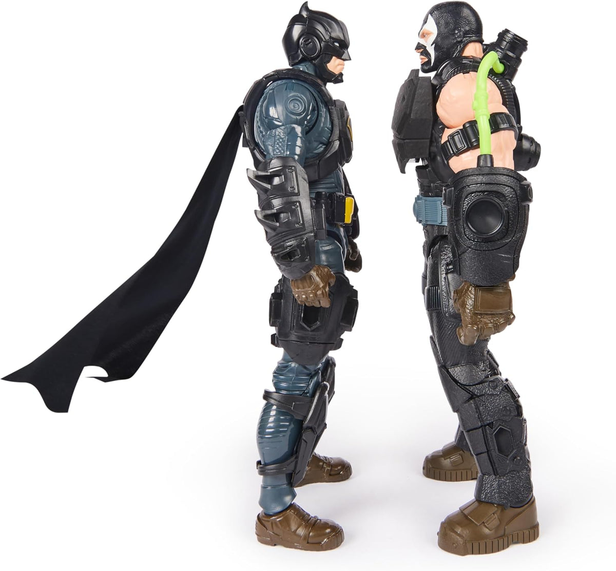 DC Comics, Pack de Batalla de Batman Adventures, Conjunto de Figuras de acción de Bane y Batman, 14 Accesorios de Armadura, Juguete de superhéroe de 30 cm para niños y niñas