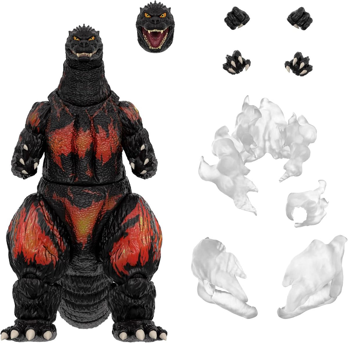 Super7 ULTIMATES! Toho HeiSei Burning Godzilla - Figura de acción Toho Godzilla de 8 Pulgadas con Accesorios - Coleccionables de películas clásicas y Juguetes Retro