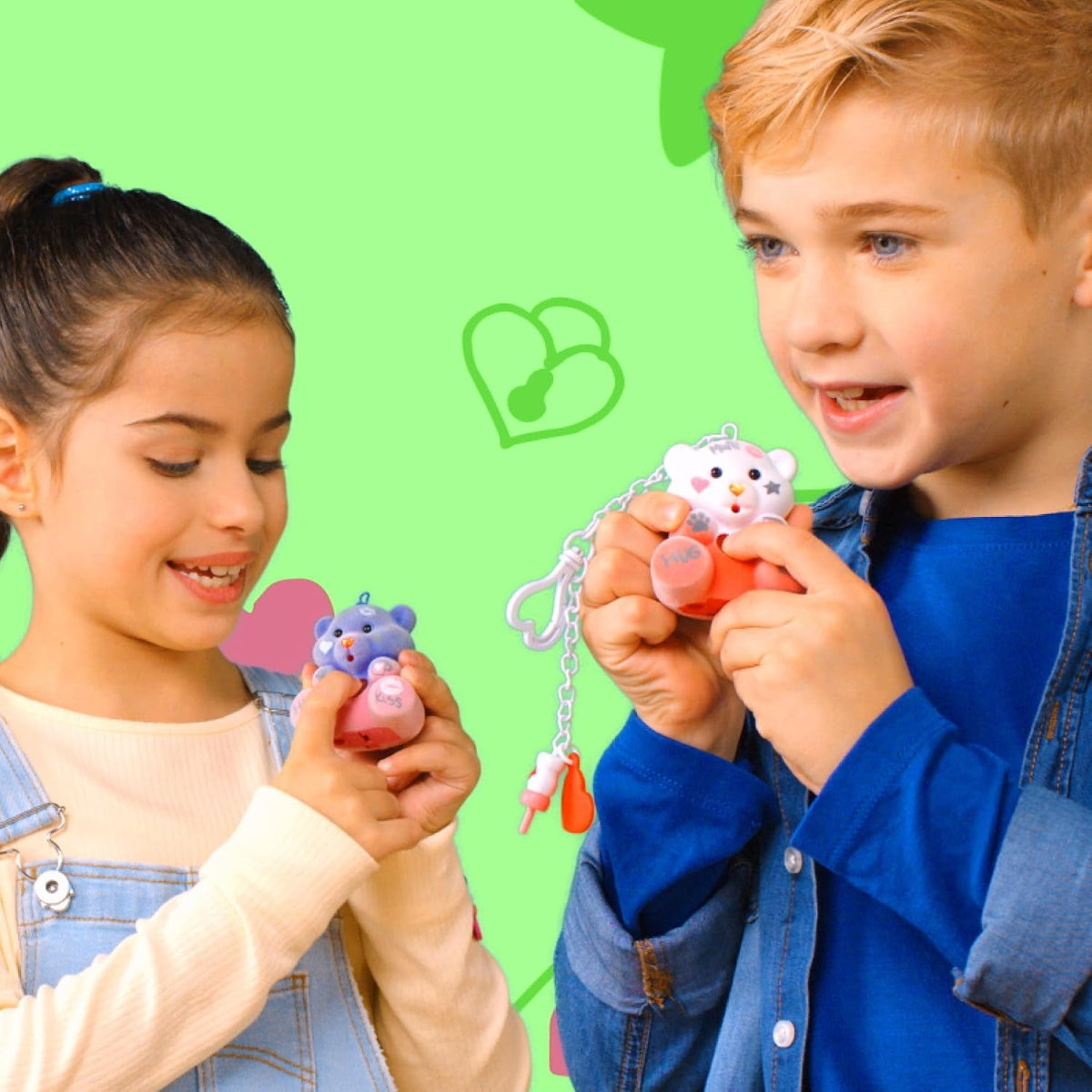 Coccolotti Love and Tell, 1 de 6 Ositos de Peluche interactivos con función de grabación, Llavero de Nailon, Mensaje repetido, Embalaje ecológico, a Partir de 4 años