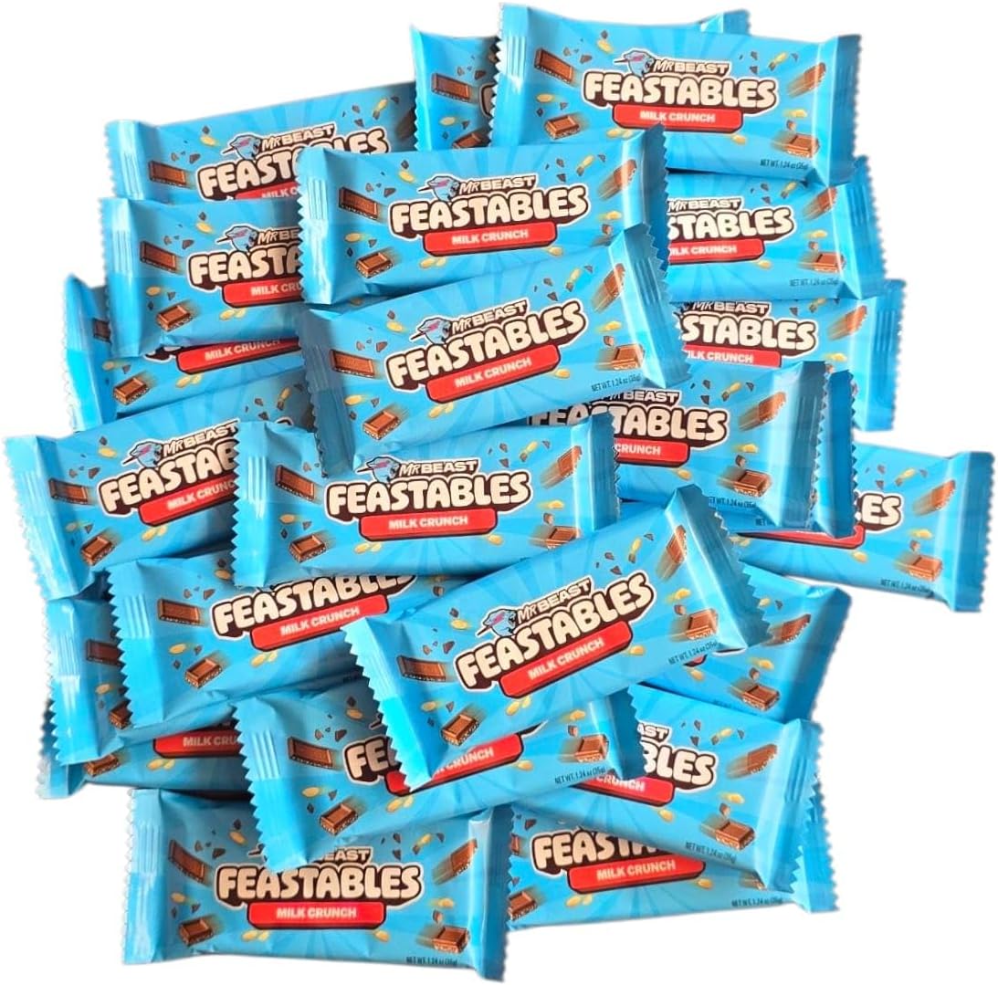 Mrs. Beast Feastables Barras De Chocolate, Milk Crunch Pack 24 Uds.