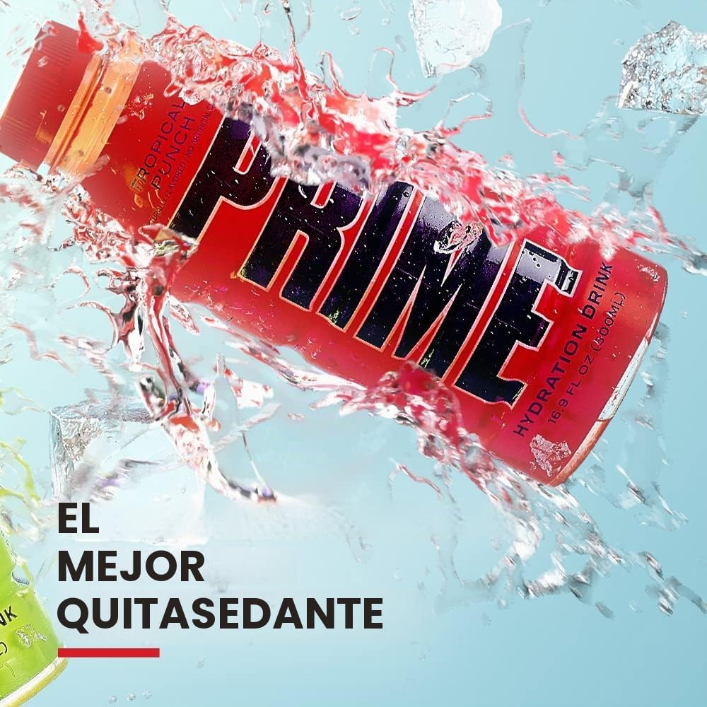 Prime Hydration Prime Hidratación con Mezcla de Bcaa para Recuperación Muscular Tropical Punch (12 Bebidas, 16 Onzas Líquidas. Cada Uno), Prime HYDRATION, DRINK_FLAVORED, Tropical., Prime
