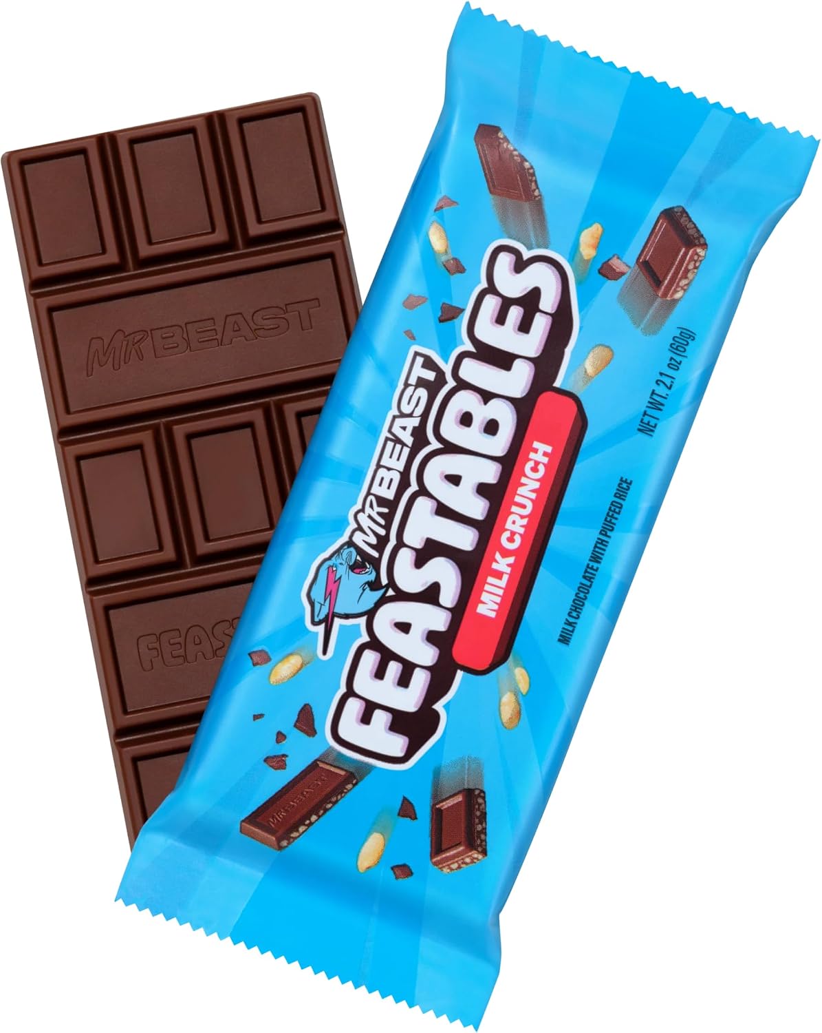 Feastables Mr Beast Chocolate Bar Chocolate en Barra - Sabores Surtidos 60gr c/u 4pzas (NUEVA IMAGEN)