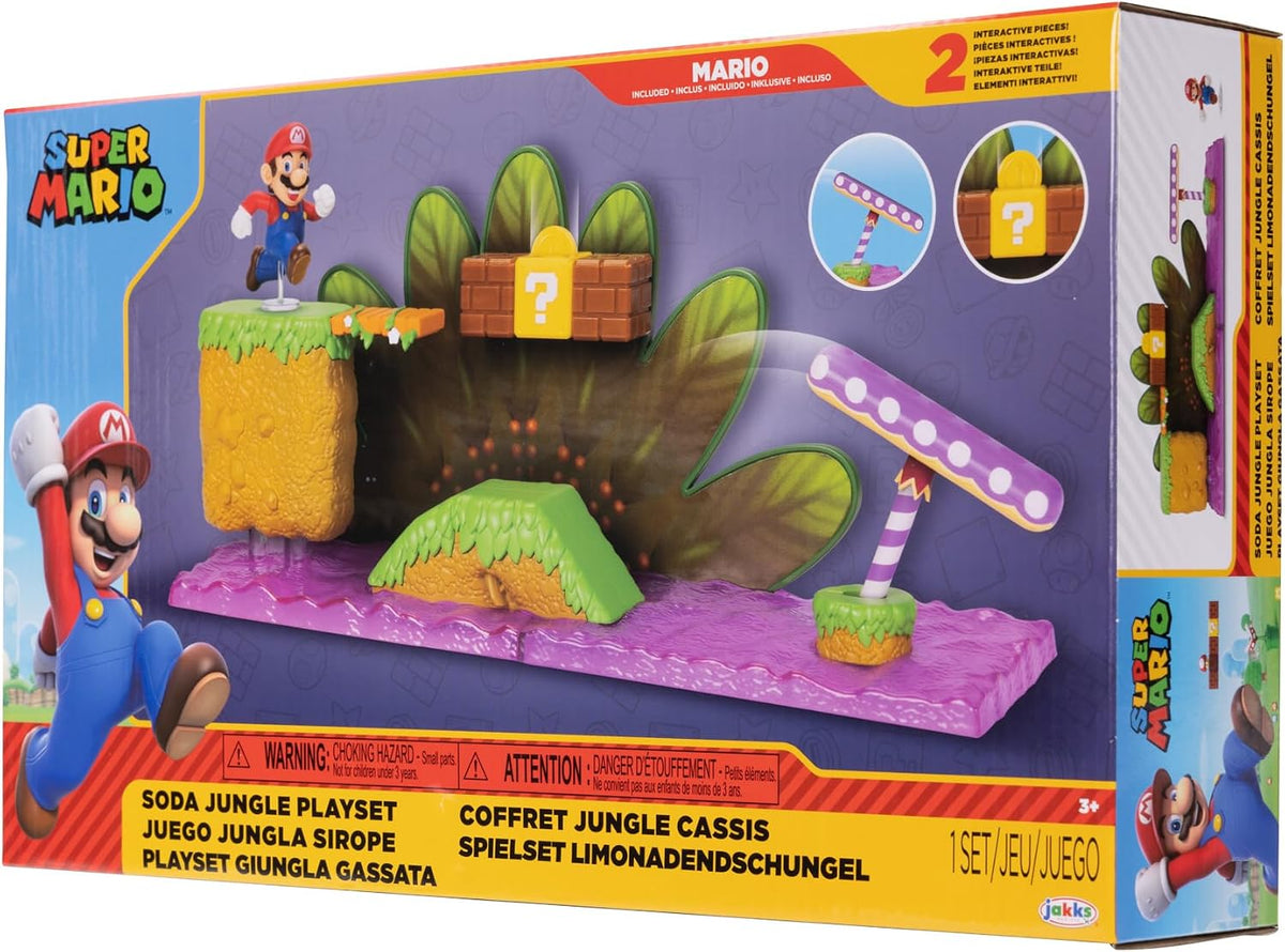 Nintendo Super Soda Jungle Playset Incluye Figura de Mario de 2.5 Pulgadas. A Partir de 3 años (Licencia Oficial)