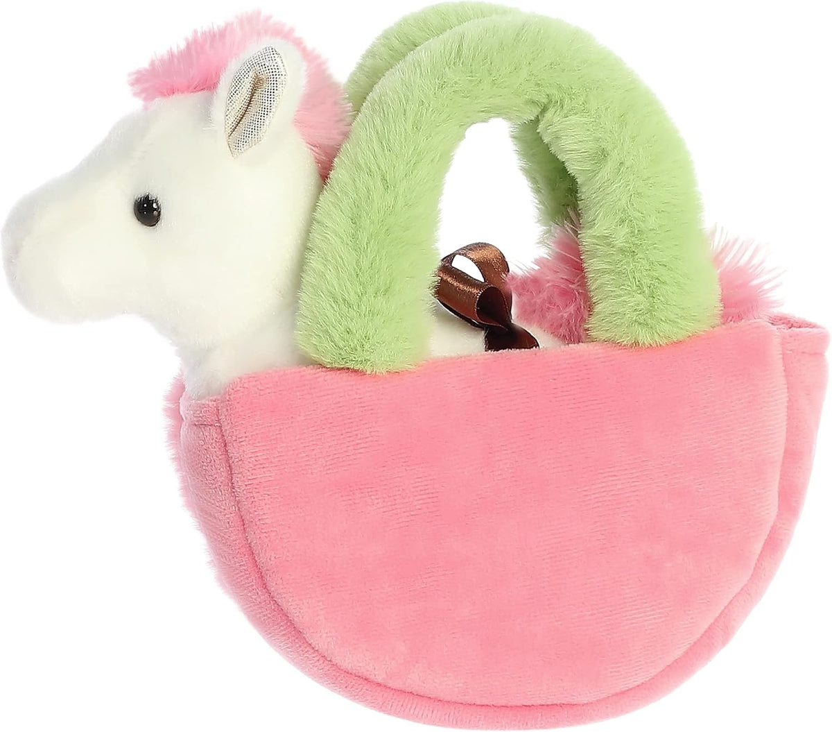 Aurora® Fashion Fancy Pals™ Apple Pony™ Peluche - Compañeros sobre la Marcha - Accesorios Elegantes - Blanco 8 Pulgadas