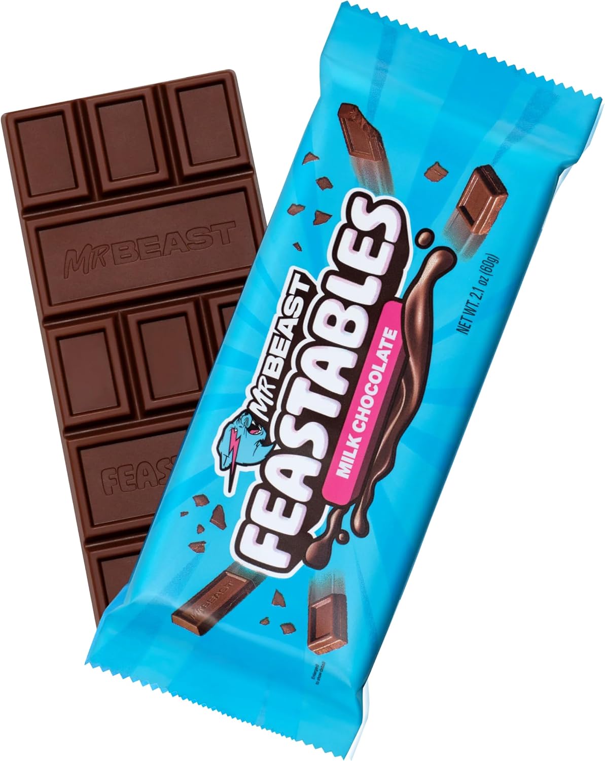 Feastables Mr Beast Chocolate Bar Chocolate en Barra - Sabores Surtidos 60gr c/u 4pzas (NUEVA IMAGEN)