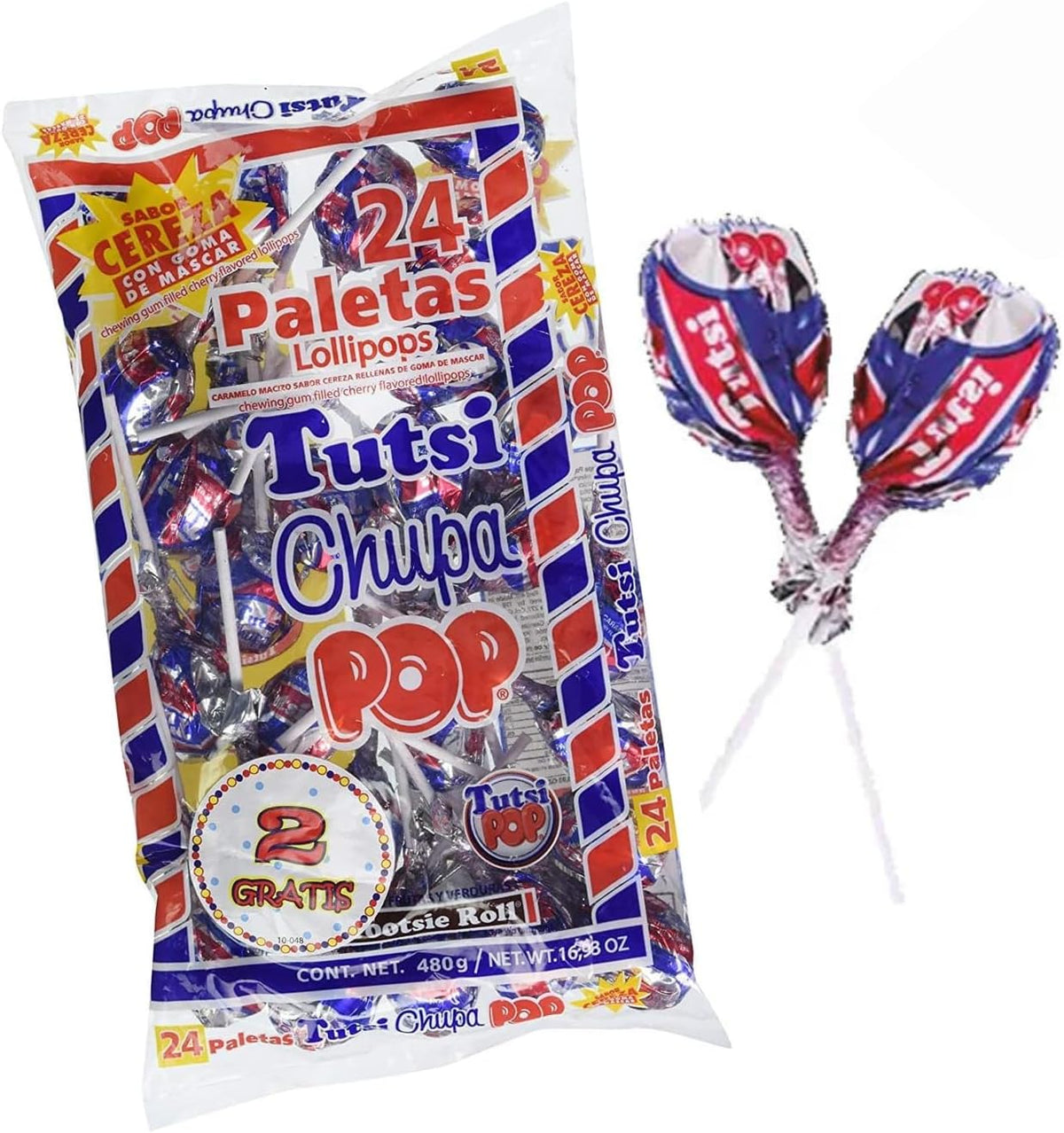 Tutsi - TUTSI POP. SABOR CEREZA. 24 PIEZAS DE 20 GRAMOS CADA UNA