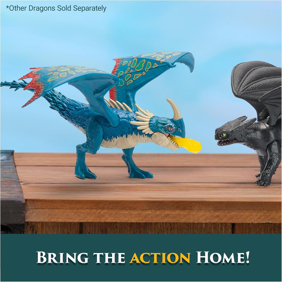 DreamWorks Dragons, How to Train Your Dragon, Dragones de Batalla: Deadly Nadder Que Lanza Fuego, Figura de acción de 25 cm, Juguetes para niños y niñas a Partir de 3 años