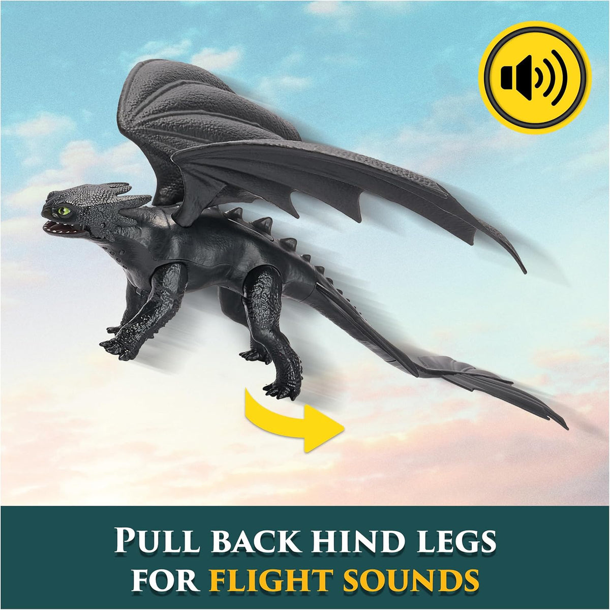 DreamWorks Dragons, How to Train Your Dragon, Dragones de Batalla, Furia Nocturna con Sonidos de Plasma, Figura de acción de 33 cm, Juguetes para niños y niñas a Partir de 4 años.