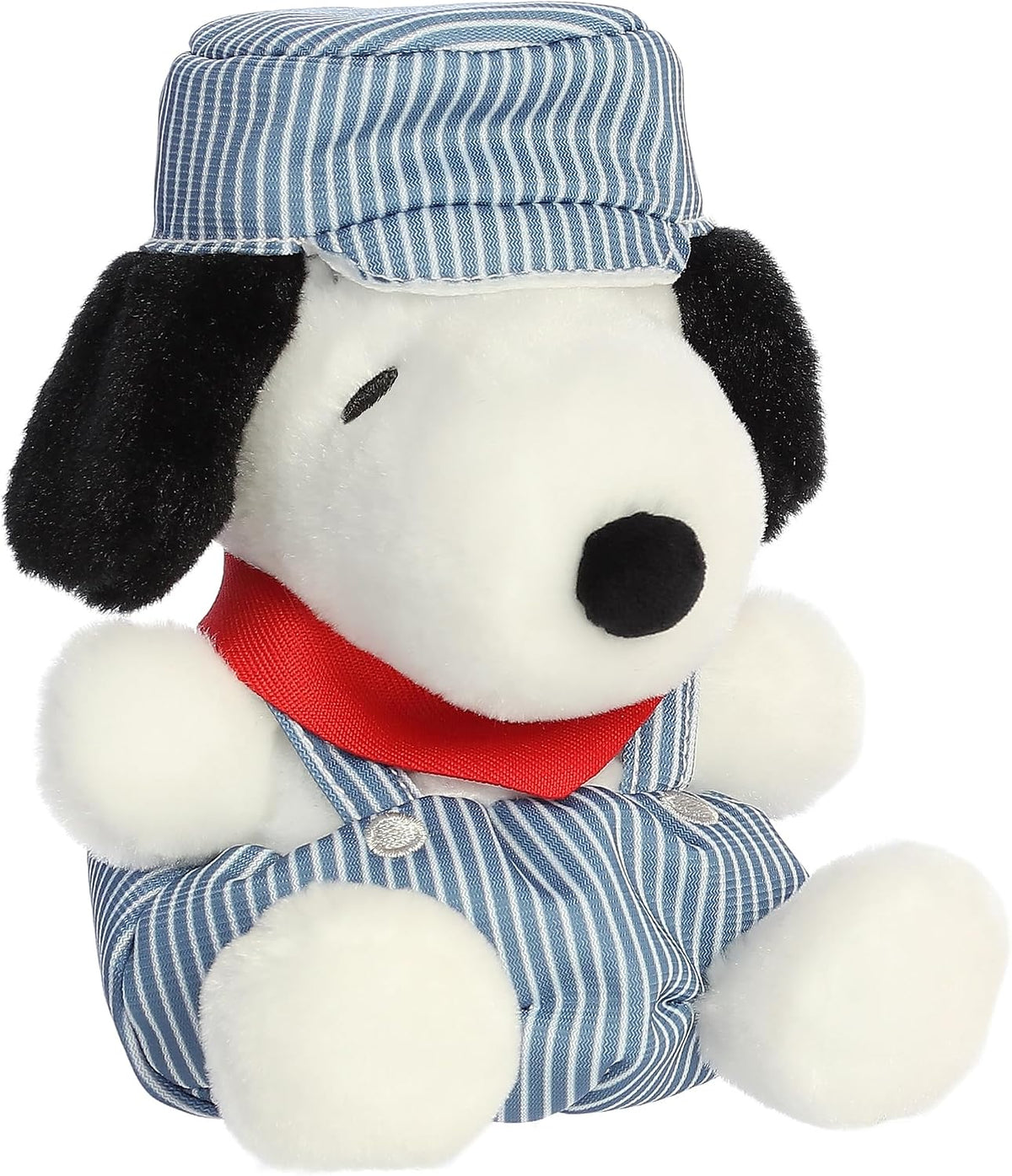 Aurora Adorable Peanuts Palm Pals Ingeniero de trenes Snoopy Peluche – Juguetes con licencia oficial para todos los fans de Snoopy – Regalo nostálgico para adultos y celebraciones de cumpleaños – Azul