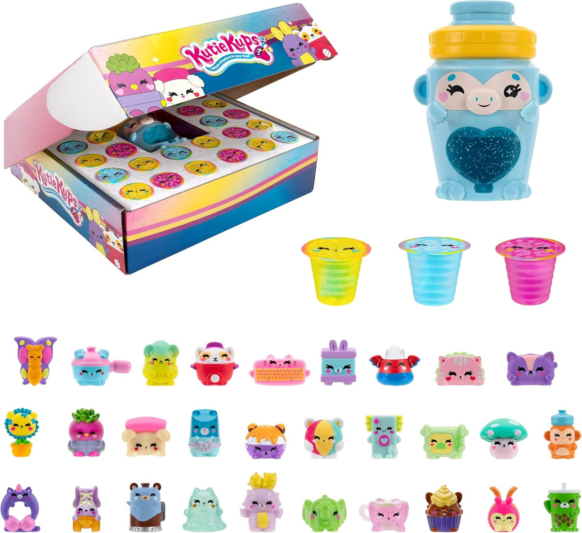 Kutie Kups Figura de 4" Kutie Incluye 30 Kups con 30 Figuras Sorpresa