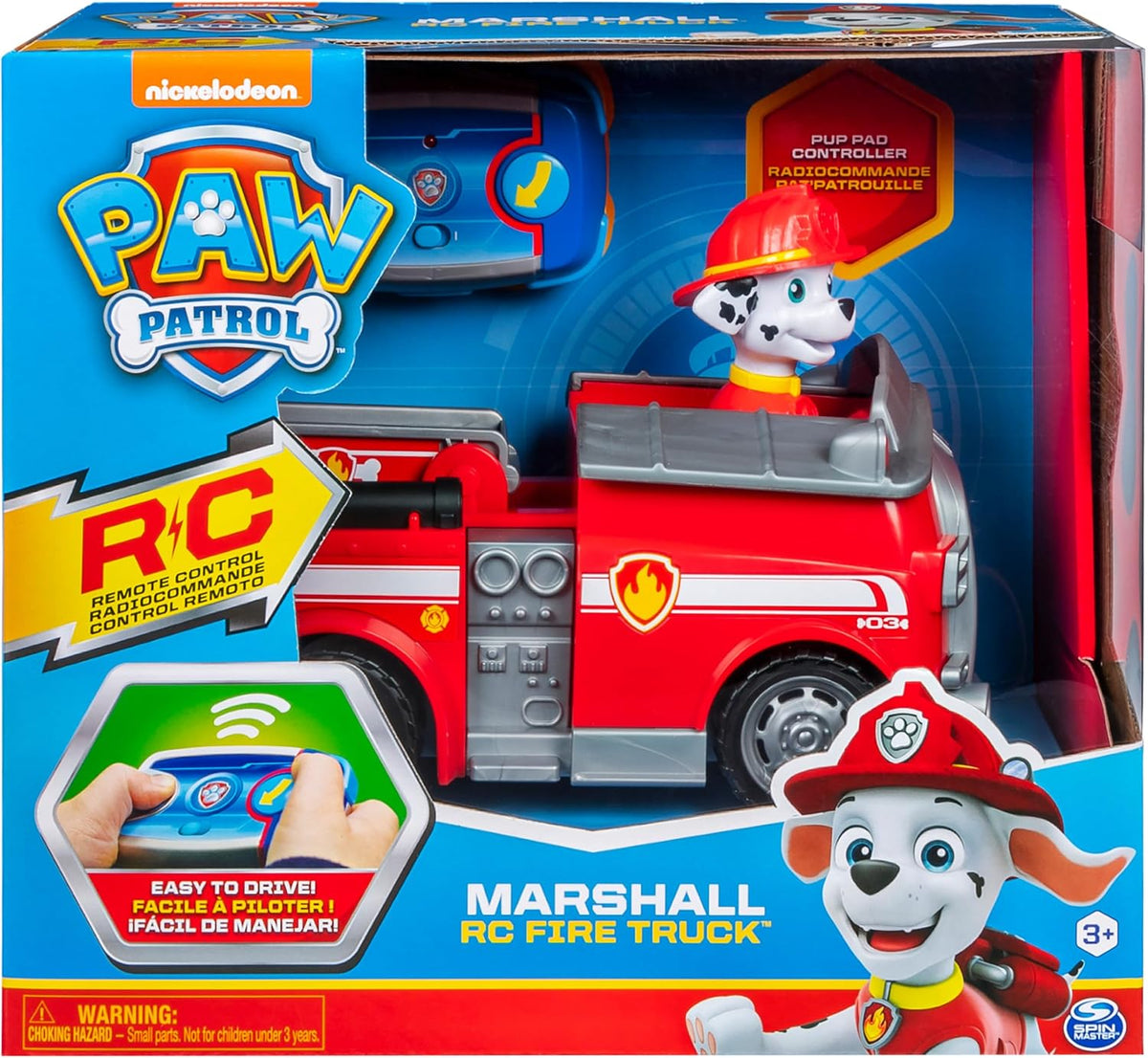 Paw Patrol, camión de Bomberos por Control Remoto de Marshall con 2 direcciones, a Partir de 3 años