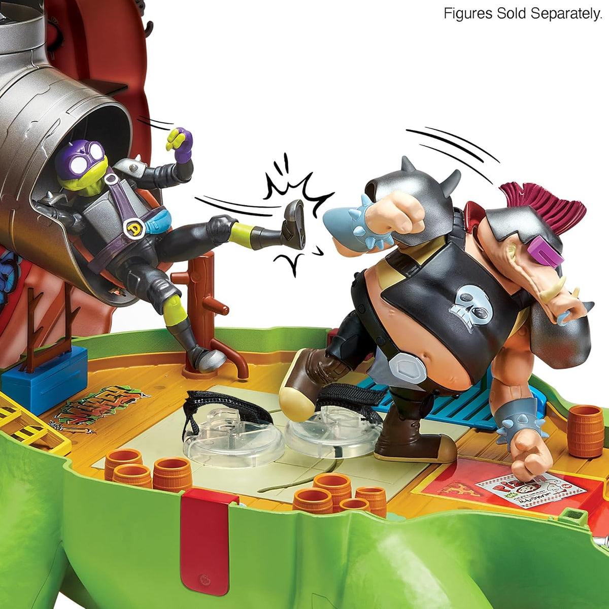 TMNT - Bandai Namco - Set de Juego - Tortugas Ninja, Playset Tortuga Transformable Refugio Secreto - con Accesorios, Zonas de Batalla y áreas interactivas para Figuras de acción