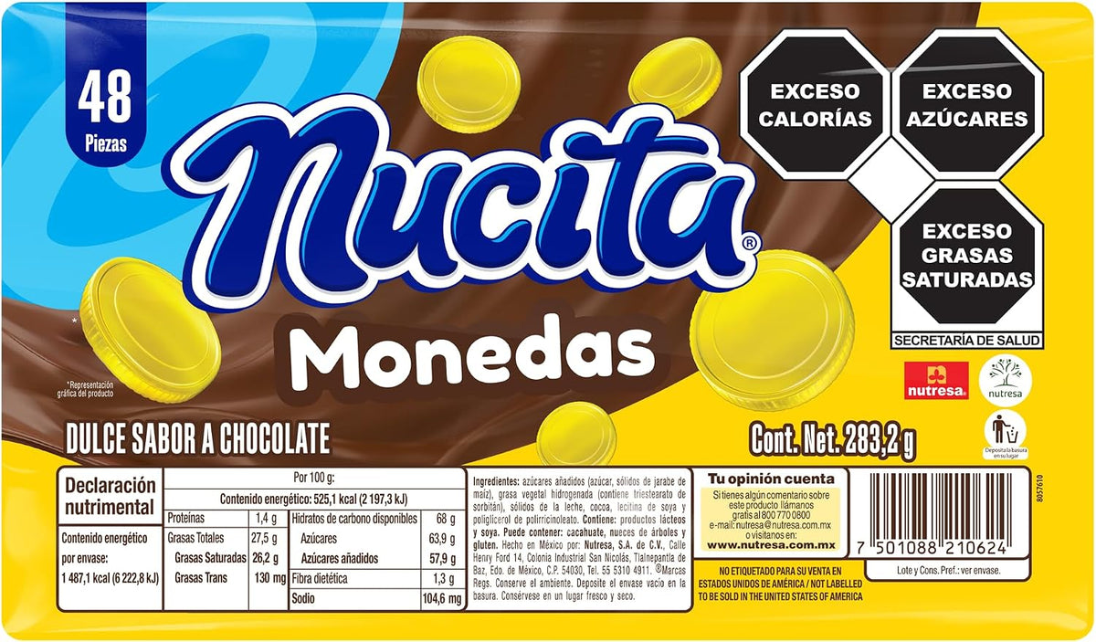 Nucita, chocolate en forma de moneda, con 48 piezas
