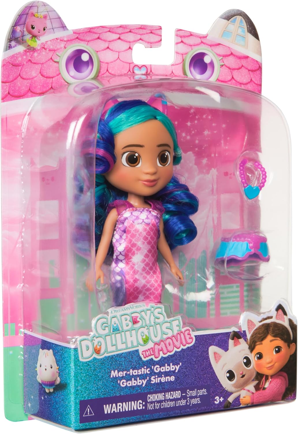 Gabby’s Dollhouse: The Movie, muñeca Gabby Sirena, Accesorios y Ropa temática de Sirena, Juguetes para niños y niñas a Partir de 3 años