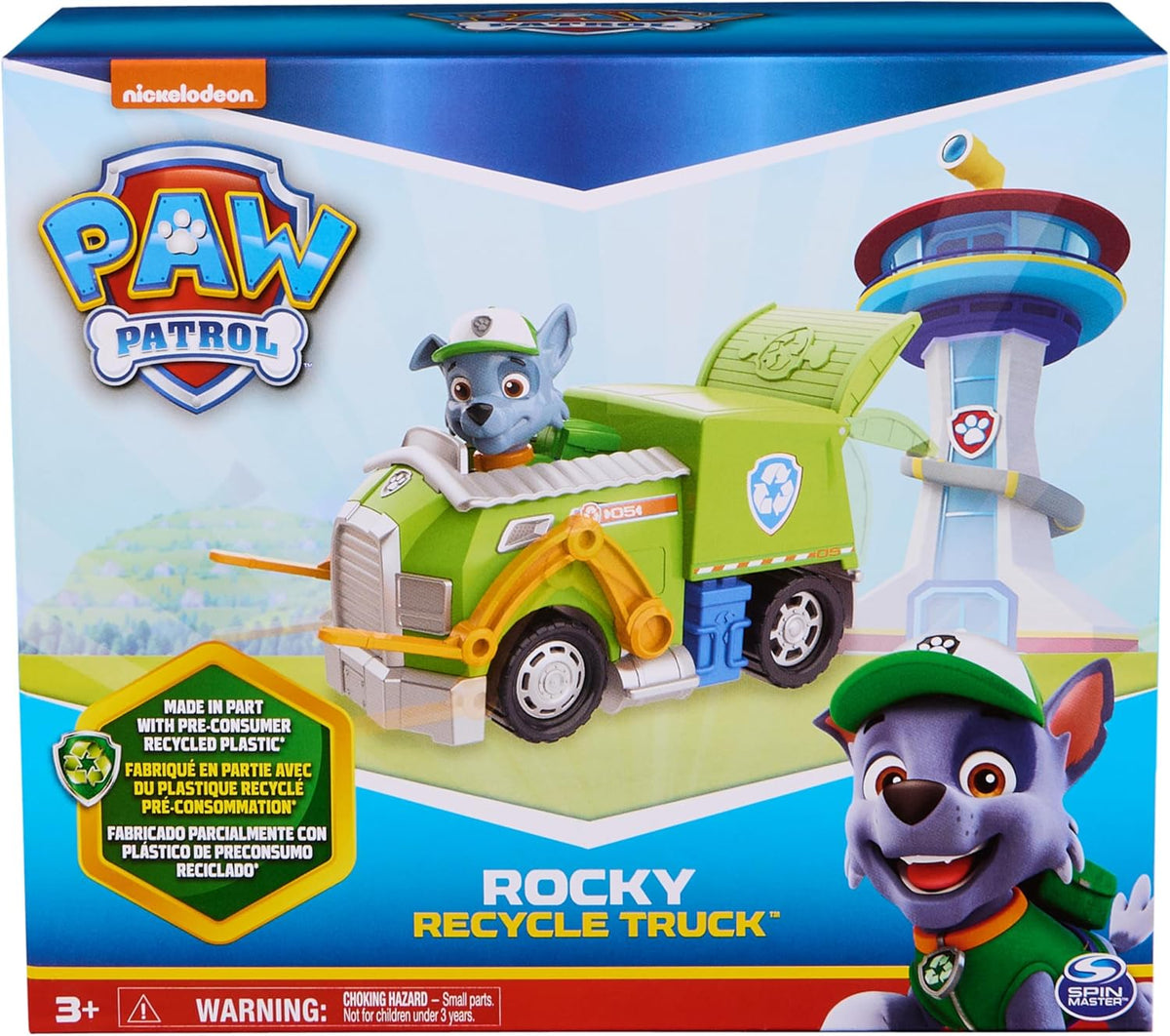 Patrulla Canina, camión de Reciclaje Rocky, camión de Juguete con Figura de acción Coleccionable, Juguetes para niños de Mente sostenible para niños y niñas a Partir de 3 años