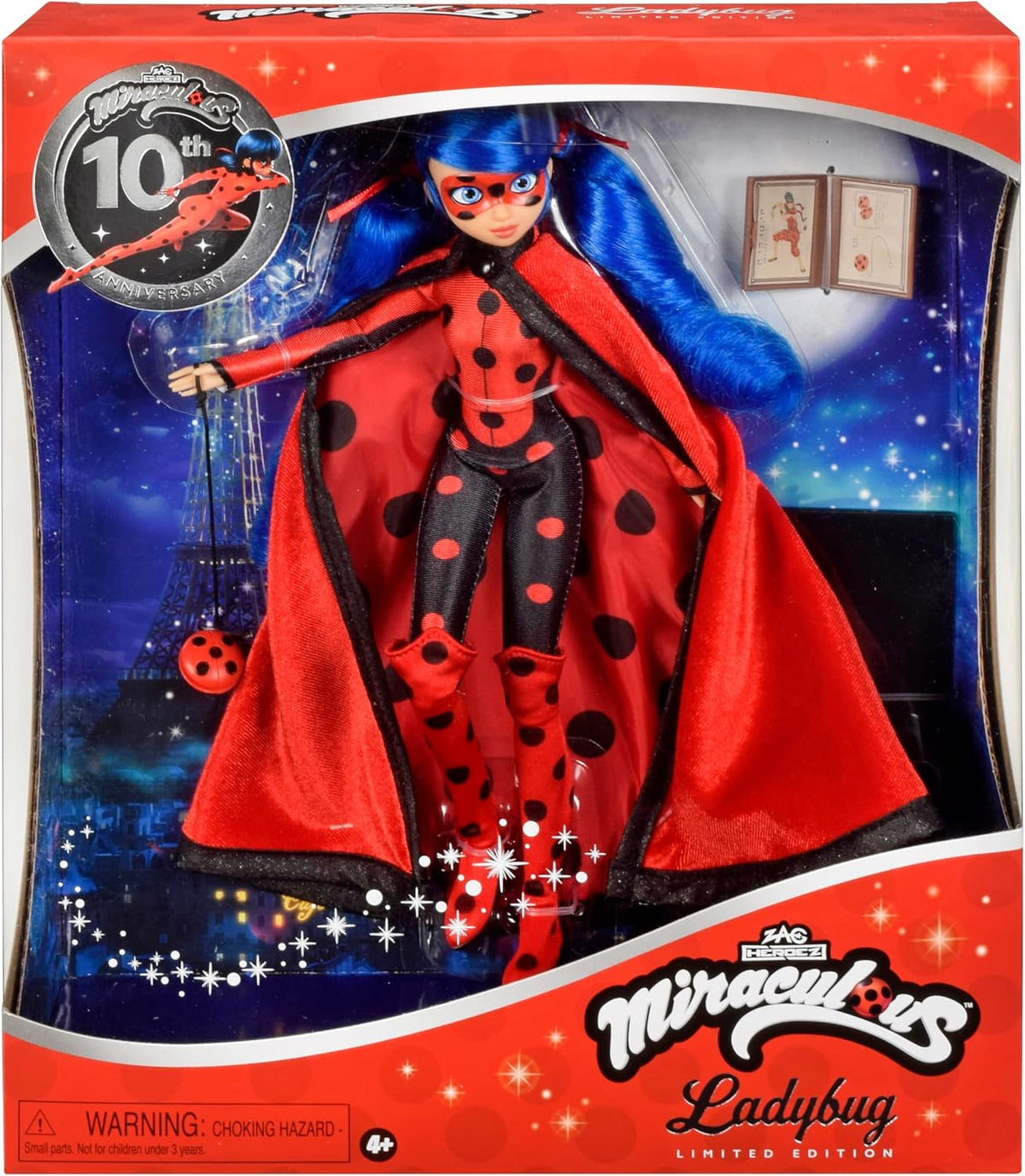 BANDAI - Muñeca Miraculous Ladybug 10 cumpleaños - Edición Limitada con Accesorios - Licencia Oficial Miraculous - Muñeca articulada de 26 cm - Juguete para niños a Partir de 4 años - P50199