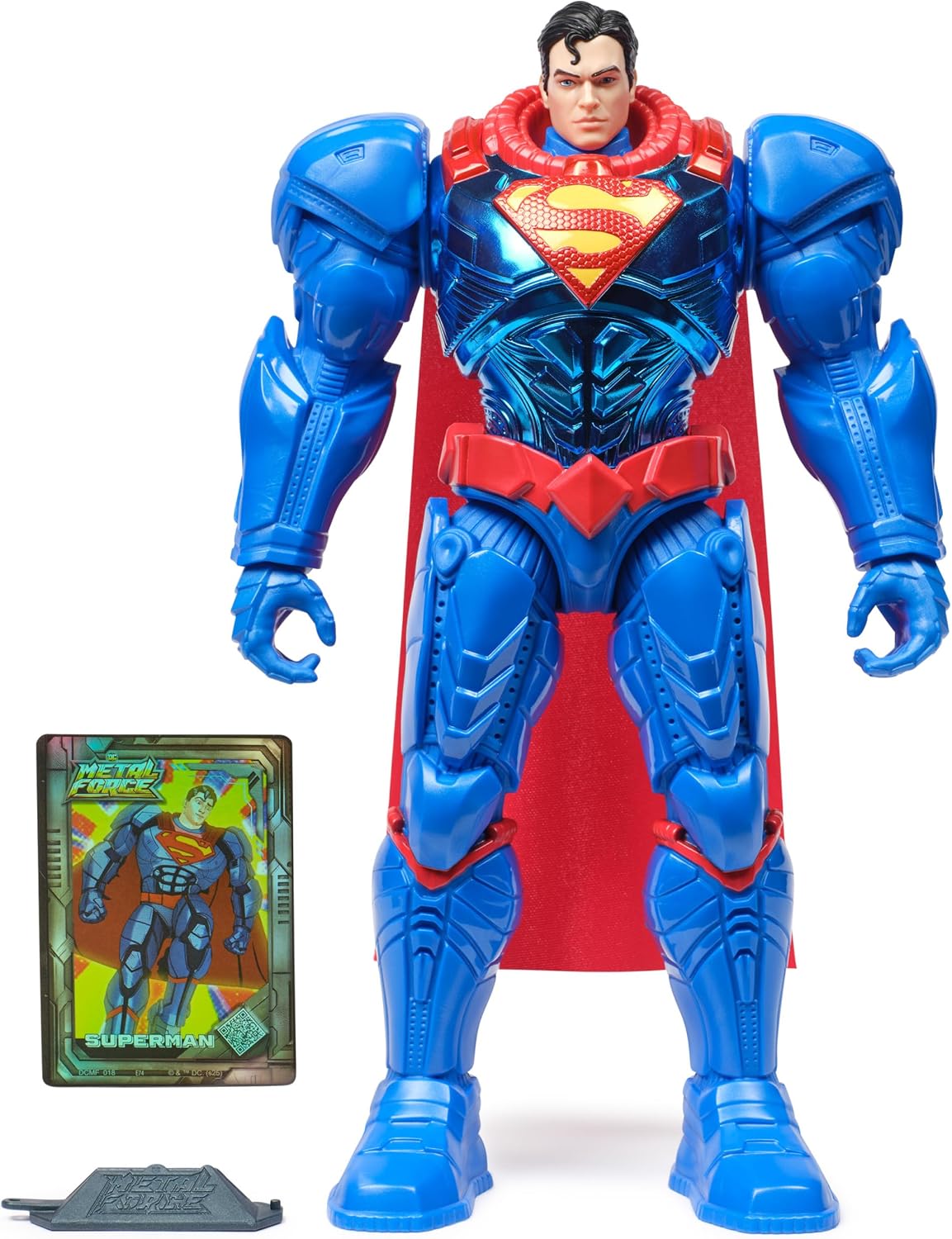 DC Comics, Figura de acción de Superman de la colección Metal Force, Coleccionable de superhéroe de Gran tamaño de 30 cm, Juguetes para niños y niñas a Partir de 4 años
