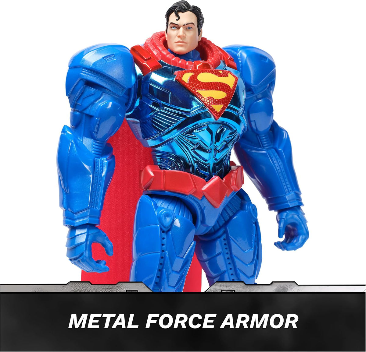 DC Comics, Figura de acción de Superman de la colección Metal Force, Coleccionable de superhéroe de Gran tamaño de 30 cm, Juguetes para niños y niñas a Partir de 4 años