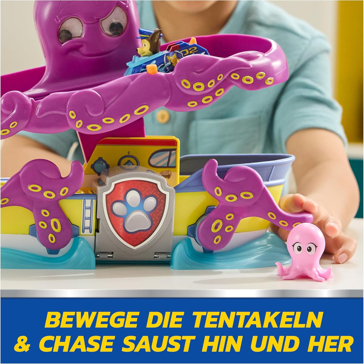 Paw Patrol La Patrulla Canina, Pup Squad Octopus Rescue, Set de Juego con Coche de Chase de 6,3 cm y Figura de Pulpo bebé, Juguetes de imitación para niños y niñas a Partir de 3 años