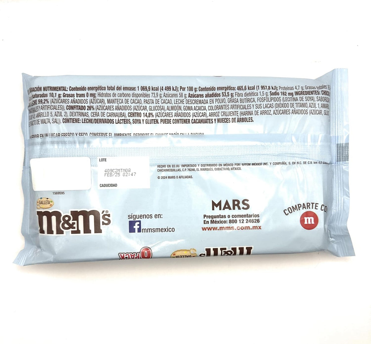 M&M's Galleta Chocolates Con Leche COnfitados Con Relleno De Galleta Crujiente (229g)