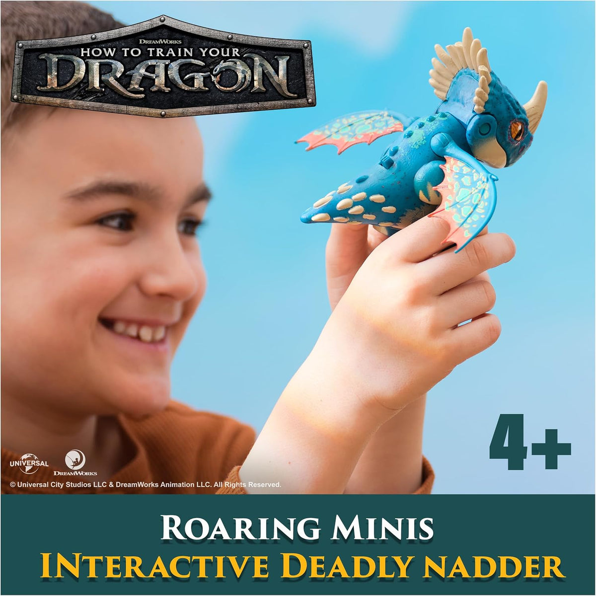 DreamWorks Dragons, How to Train Your Dragon, Roaring Minis Deadly Nadder, Juguete de dragón Interactivo con 25 Sonidos, Juguetes para niños y niñas a Partir de 4 años