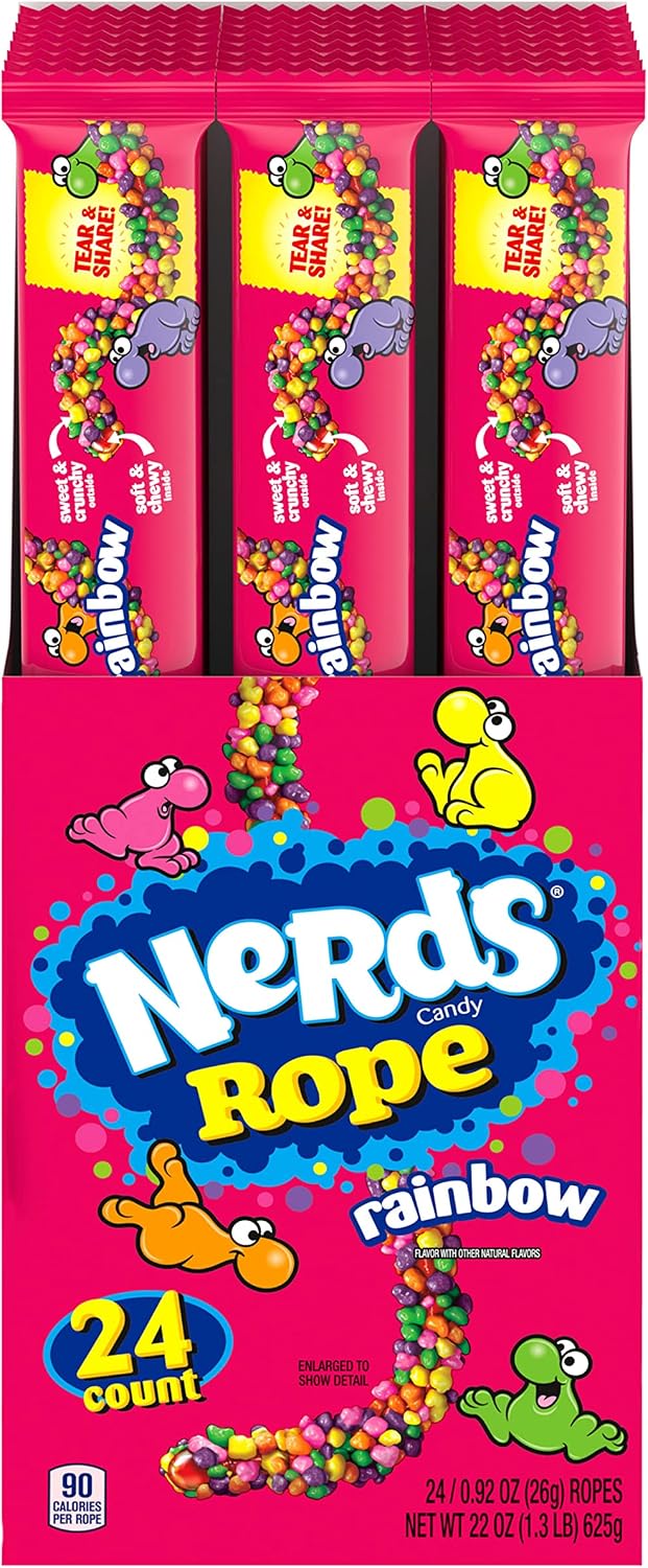 Nerds Rope Rainbow Candy, 0.92 Ounce Package (Pack of 24)