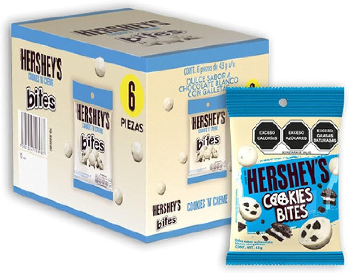 Galletas Hershey's Cookies Bites, Caja con 6 Bolsitas