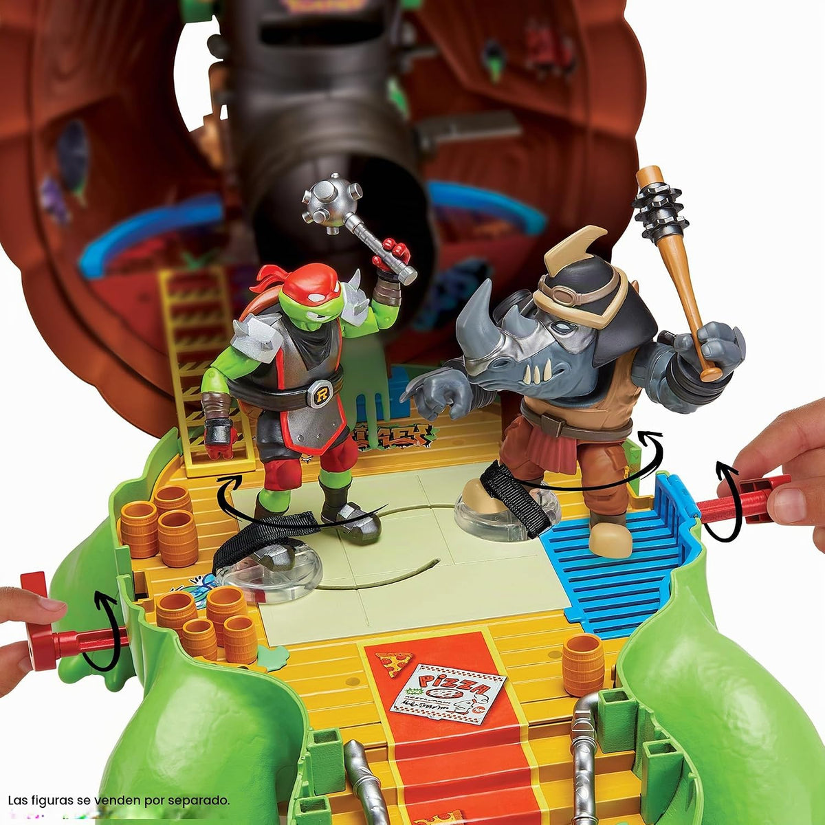 TMNT - Bandai Namco - Set de Juego - Tortugas Ninja, Playset Tortuga Transformable Refugio Secreto - con Accesorios, Zonas de Batalla y áreas interactivas para Figuras de acción