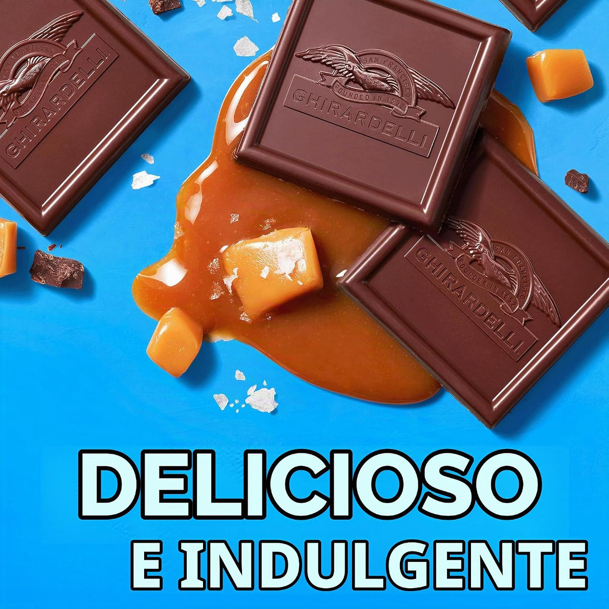 GHIRARDELLI Sea Salt Caramel Dark Chocolate Squares Bar, 4.8 Oz Bar