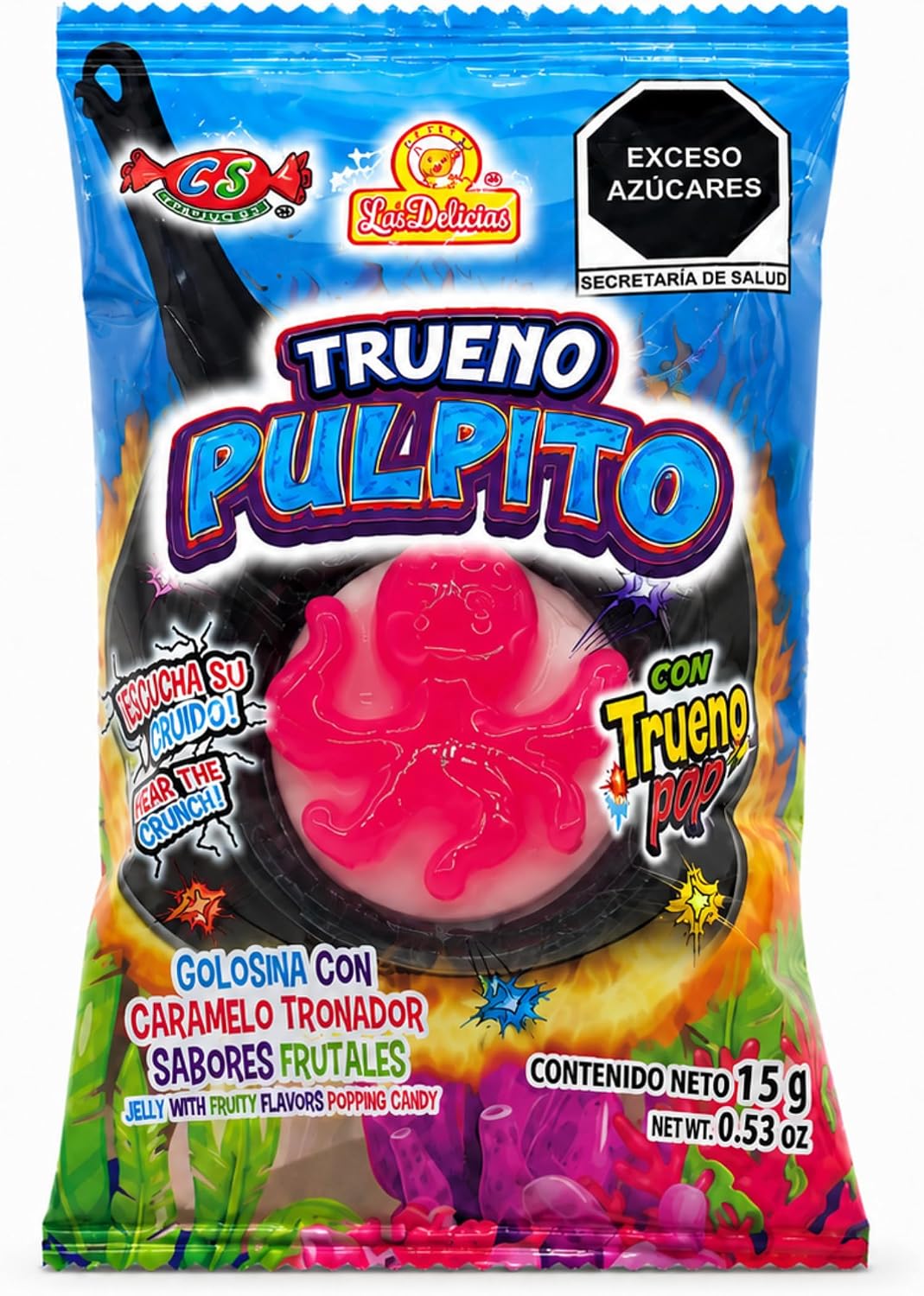 Las Delicias Trueno Pulpito Caramelos Tronadores Multicolor 84 Piezas