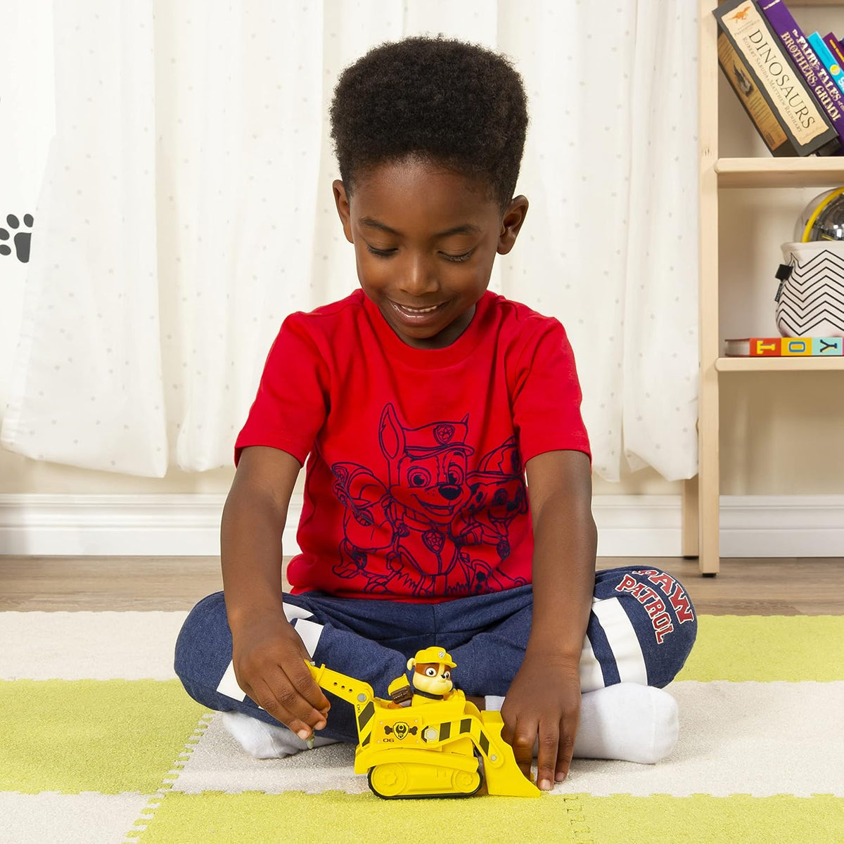 Paw Patrol, Rubble's Bulldozer, vehículo de Juguete con Figura de acción Coleccionable, Juguetes respetuosos con el Medio Ambiente para niños y niñas a Partir de 3 años