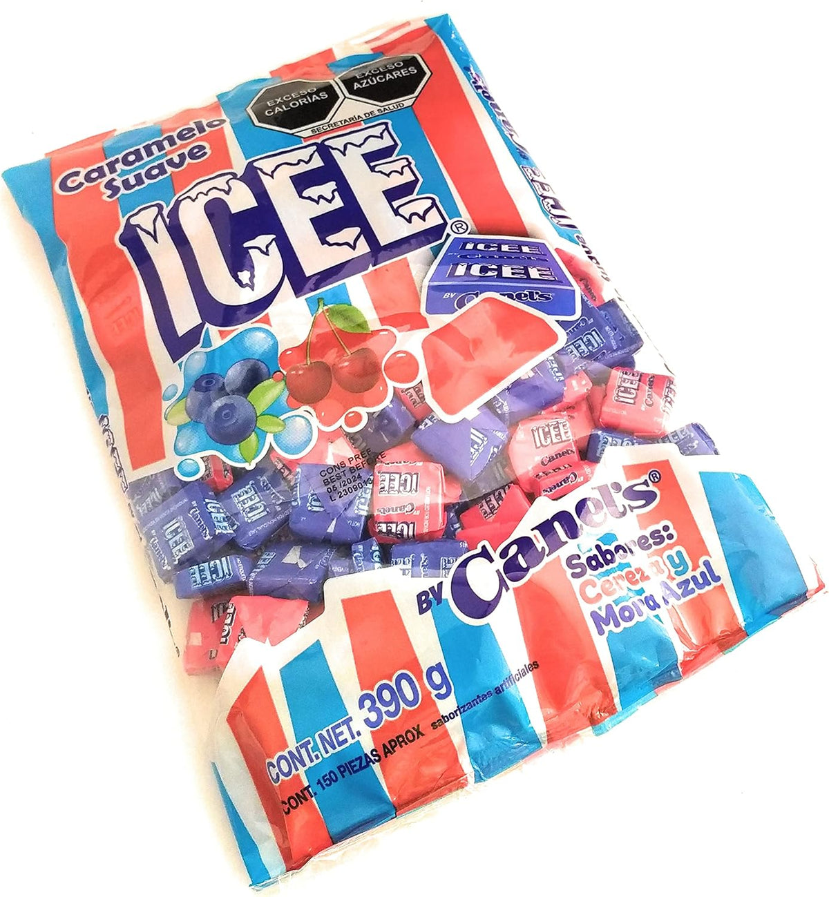Arikon Mpq Icee by Canels Bolsa de Caramelos Suaves, Sabores Cereza & Mora Azul. Grande 390 Gr., ARIKON, SUGAR_CANDY, Canels