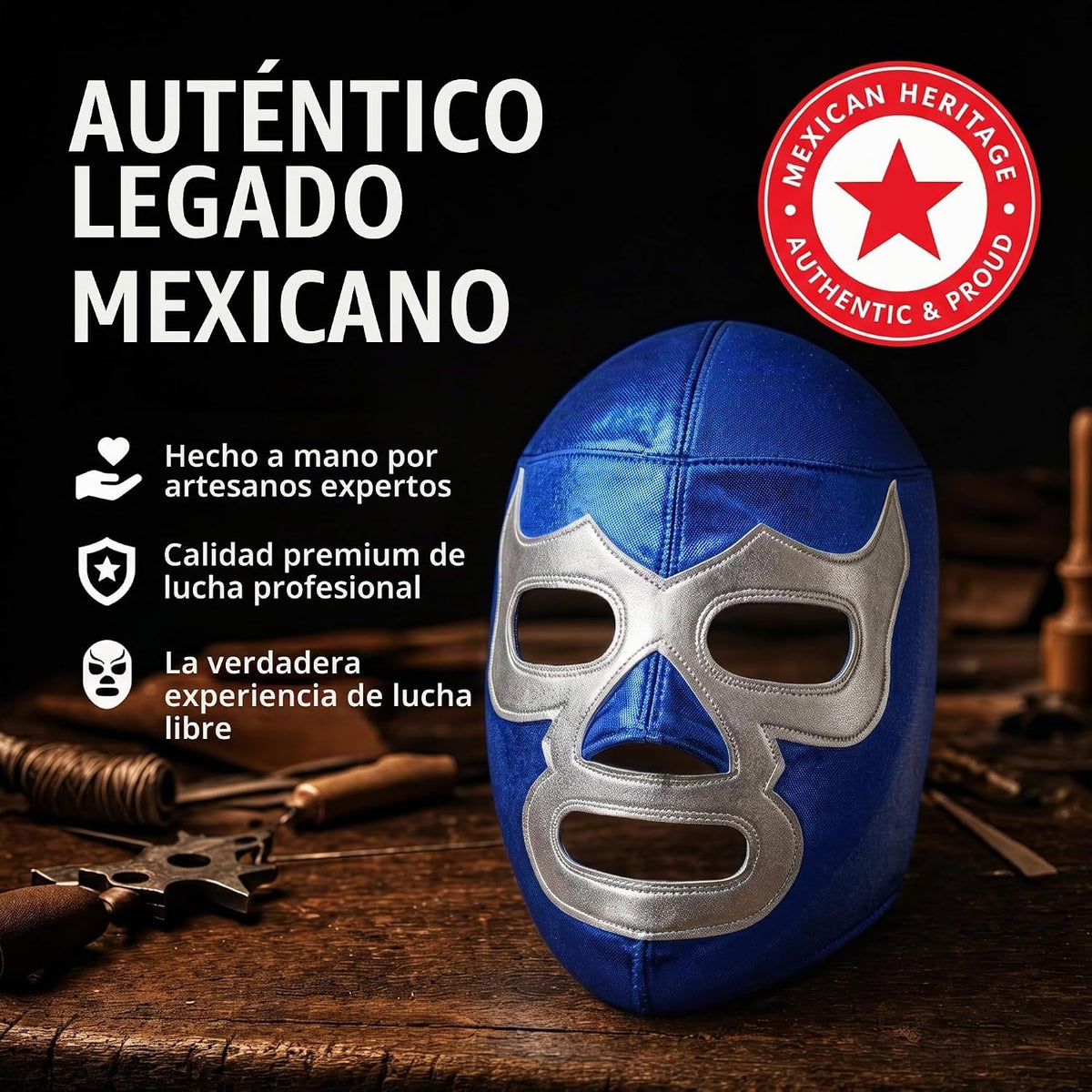 RINGREBELS MASCARILLA AZUL DEMON Lucha última intervensión Luchador Máscara