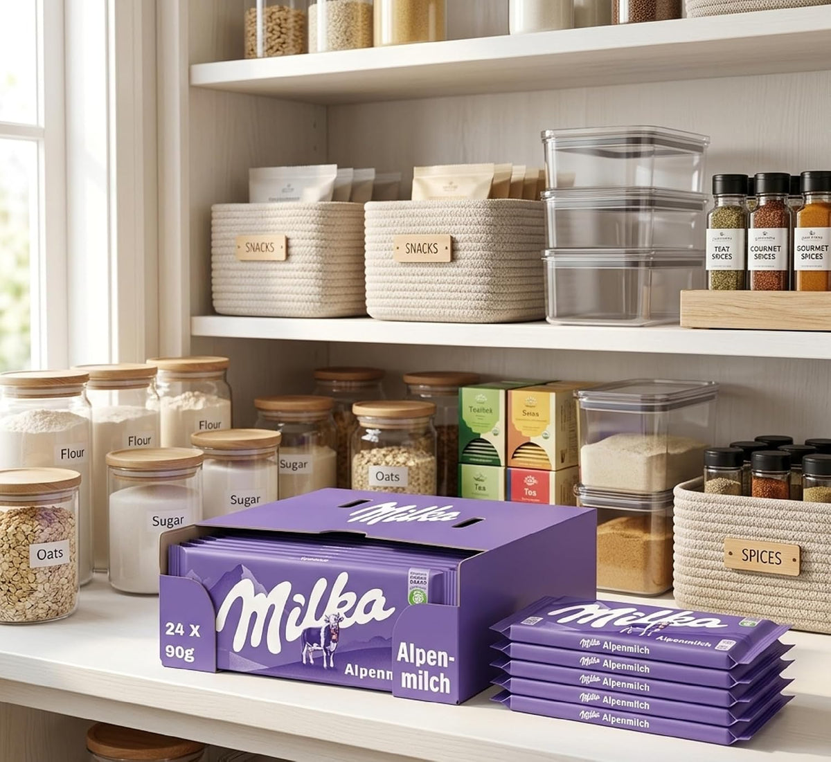 Milka Alpenmilch - Barra de chocolate (paquete de 24)