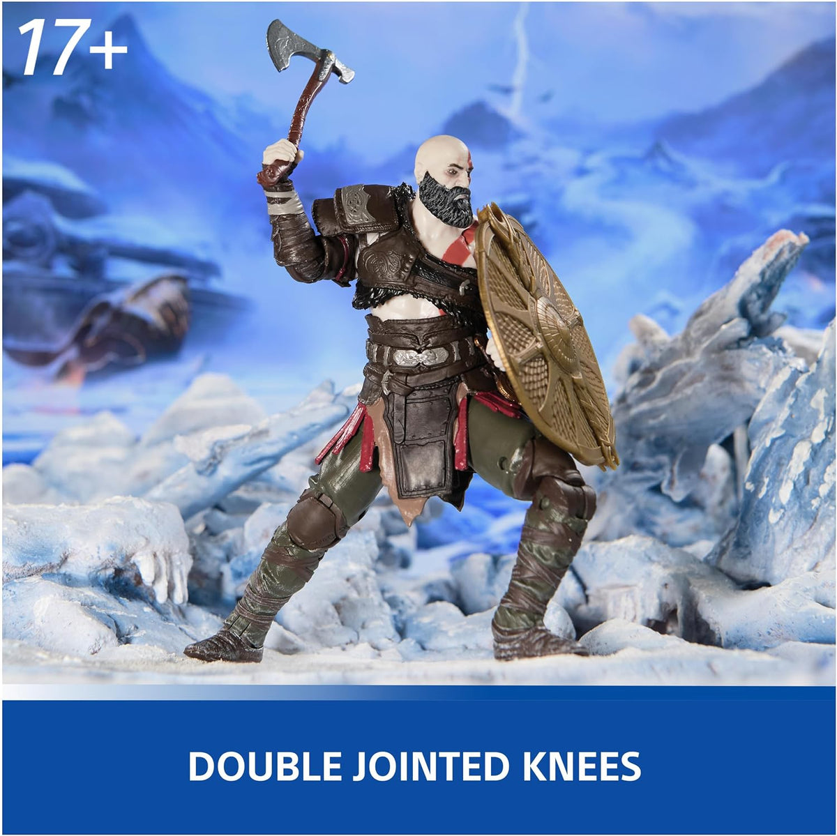 PlayStation God of War Ragnarök, Figura de Acción de Kratos de 15 Cm con 5 Accesorios, The Shapes Collection, Para Fans y Coleccionistas de la PS5 a Partir de 17 Años
