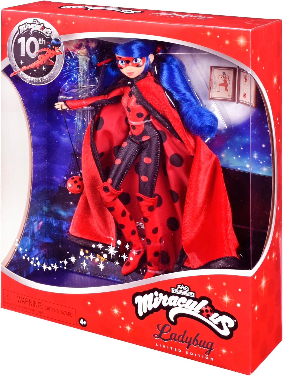 BANDAI - Muñeca Miraculous Ladybug 10 cumpleaños - Edición Limitada con Accesorios - Licencia Oficial Miraculous - Muñeca articulada de 26 cm - Juguete para niños a Partir de 4 años - P50199